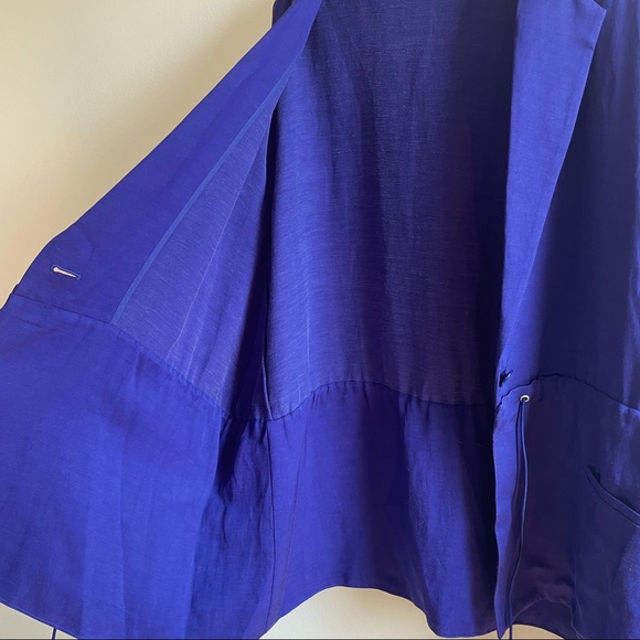 💜 Acne Studios royal purple linen blend jacket blazer w drawcord size 38 US M 6 - Picture 10 of 13